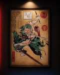 Póster Zoro Estilo Japonés - One Piece